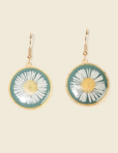 Boucles d'oreilles pendantes vert pastel femme