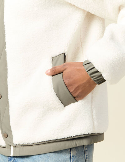 Blouson à capuche ecru homme