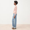 Pull oversize col v manches longues rose pastel femme
