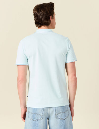 Polo éco-responsable bleu clair homme