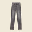 Jeans slim taille haute denim gris femme