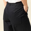 Pantalon large cropped taille haute noir femme
