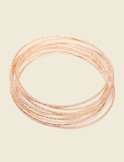 Bracelet multi anneaux couleur or femme