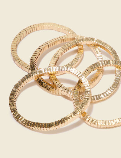 Lot de 5 bracelets couleur or femme