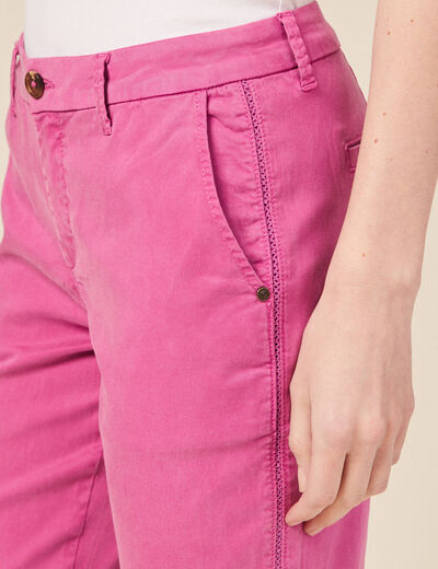 Pantalon chino Instinct rose framboise femme