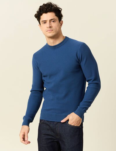 Pull éco-responsable bleu foncé homme