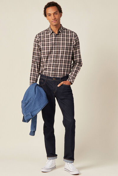 Chemise manches longues ecru homme