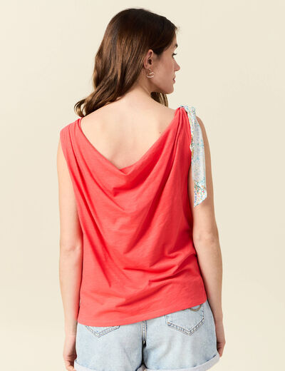 Débardeur sans manches rouge corail femme