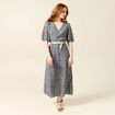 Robe longue trapèze bleu femme