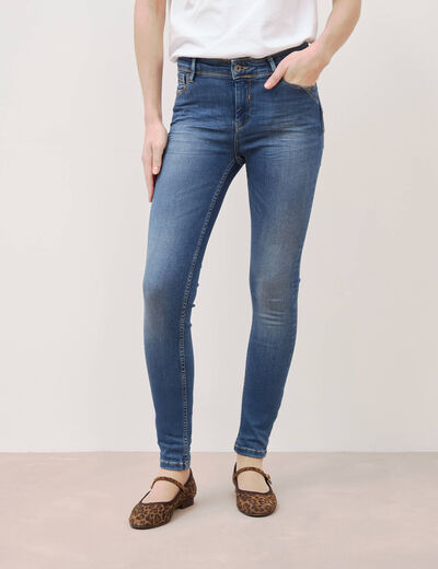 Jeans skinny push-up taille standard denim stone femme