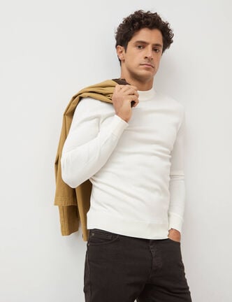 Pull manches longues ecru homme