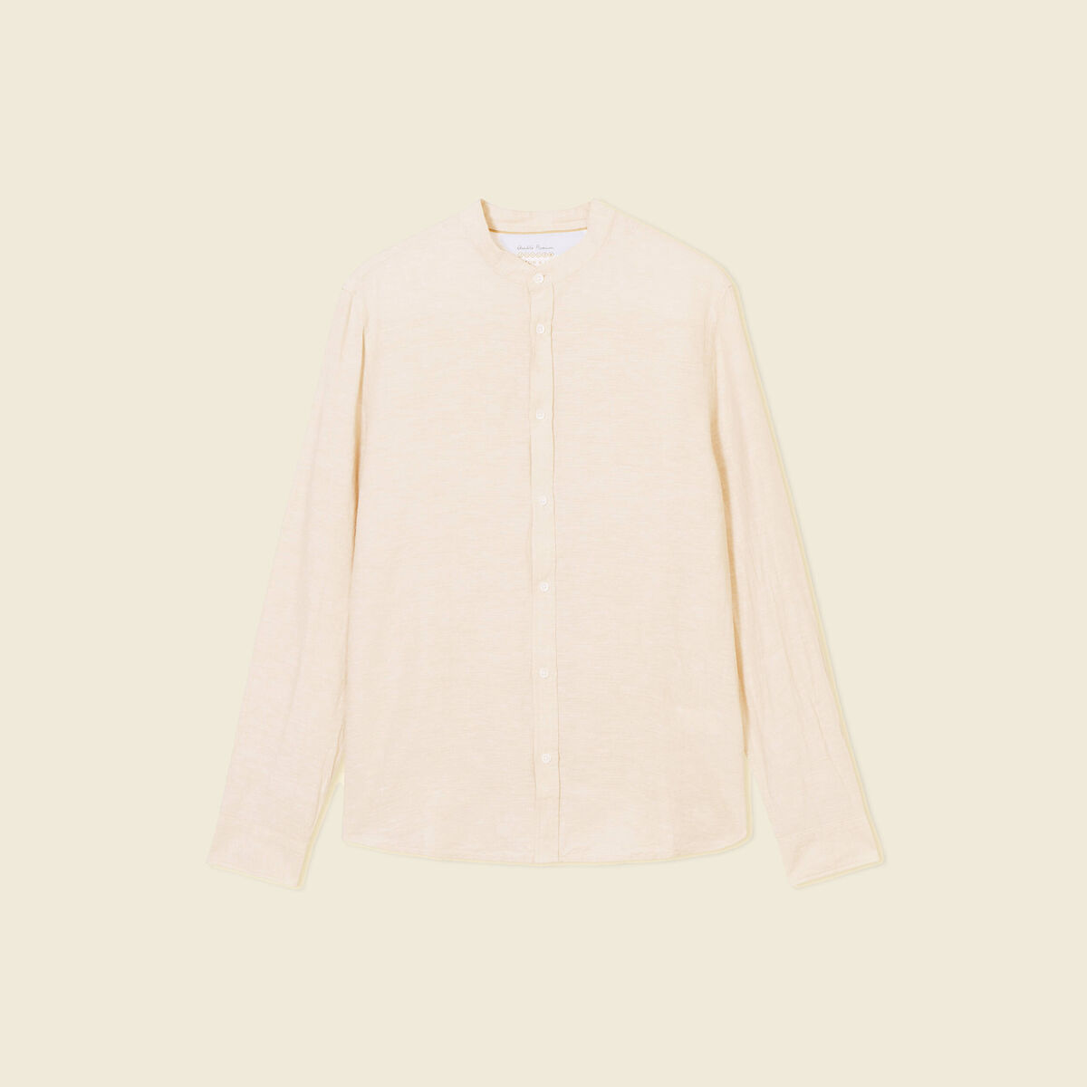 Chemise manches longues beige homme