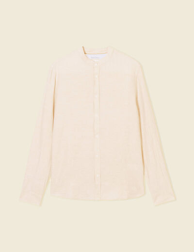 Chemise manches longues beige homme