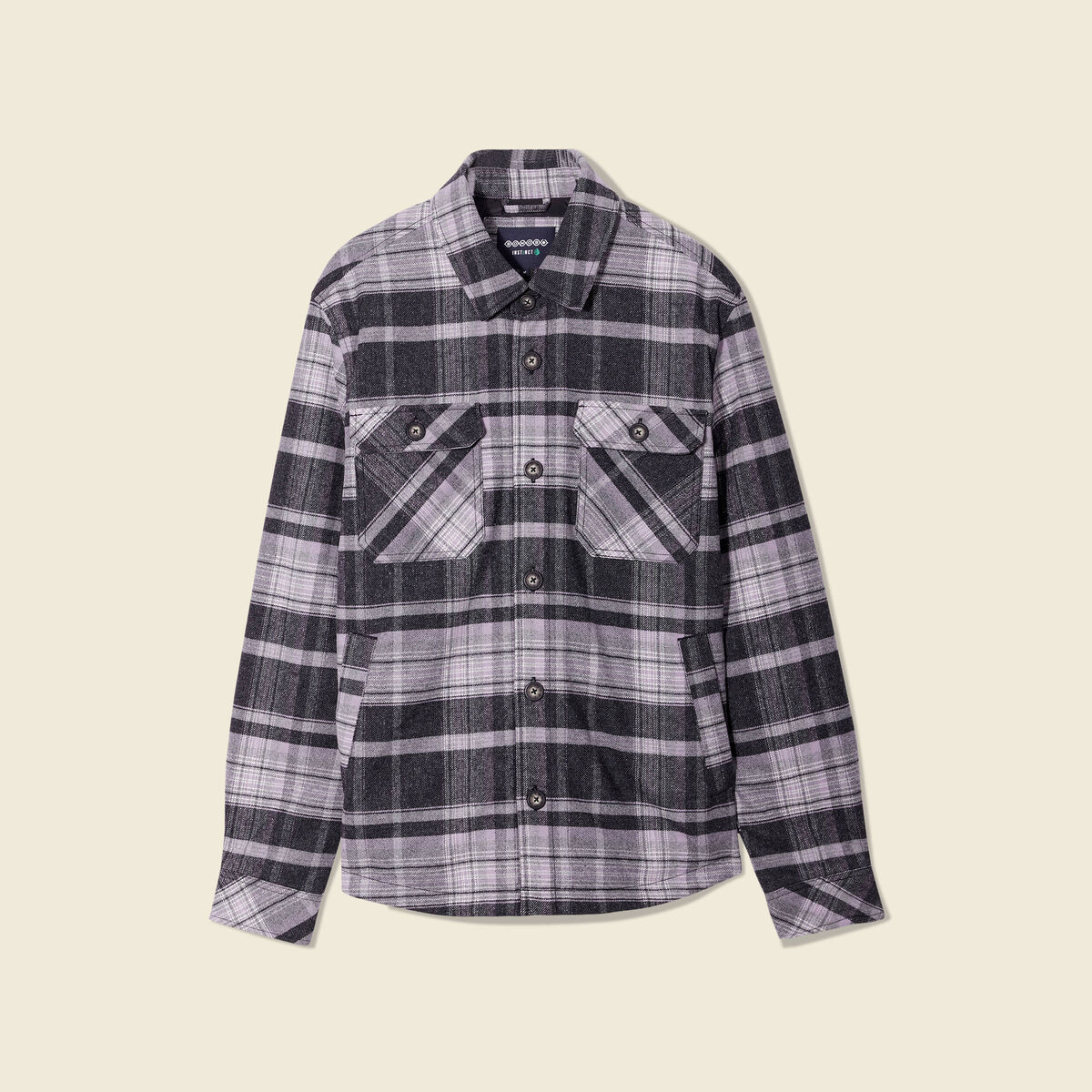 Surchemise &agrave; carreaux col classique parme homme