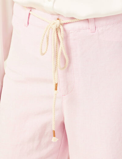 Pantalon large éco-responsable rose poudrée femme