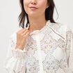 Chemise en dentelle manches longues ecru femme