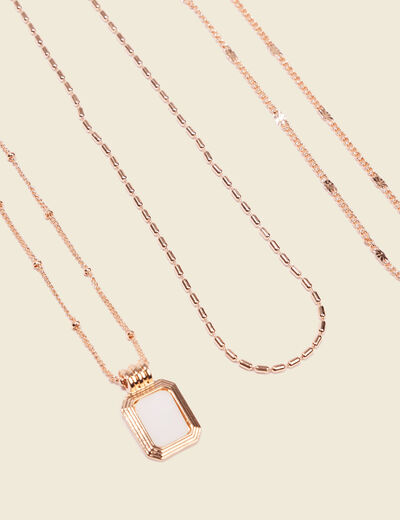 Lot 3 colliers avec chaînes couleur or femme