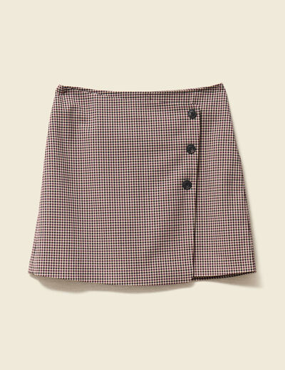 Jupe courte portefeuille noir femme