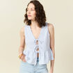 Blouse sans manches bleu pastel femme