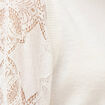 Pull droit col &agrave; volants manches longues ecru femme