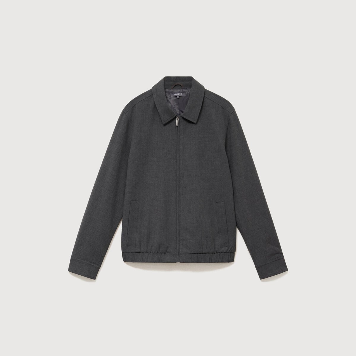 Blouson manches longues doubl&eacute; gris fonc&eacute; homme