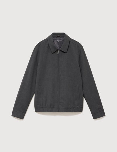 Blouson manches longues doubl&eacute; gris fonc&eacute; homme