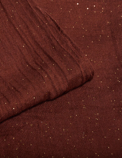 Foulard marron cognac femme