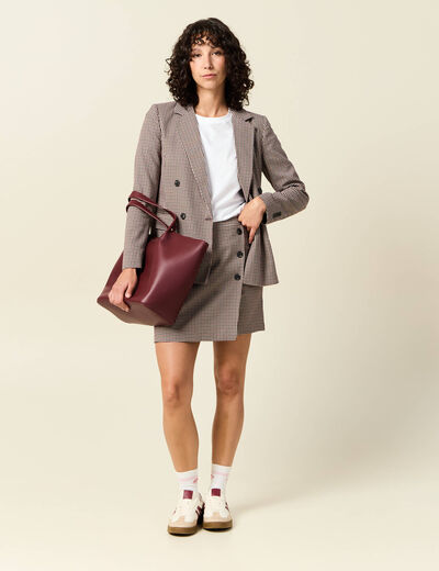 Jupe courte portefeuille noir femme