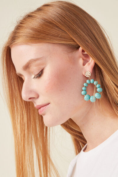 Boucles d'oreilles pendantes bleu clair femme
