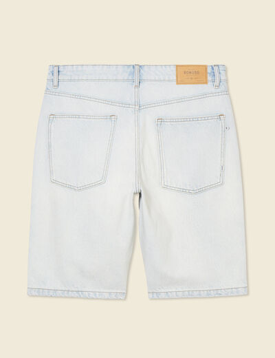 Bermuda droit en jean denim snow bleach homme