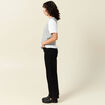 Pull sans manches col en V gris clair femme