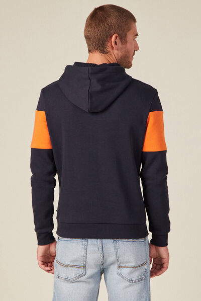 Sweat à capuche bleu marine homme