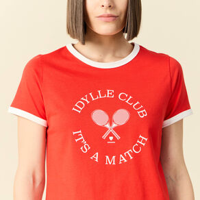 T-shirt manches courtes rouge femme