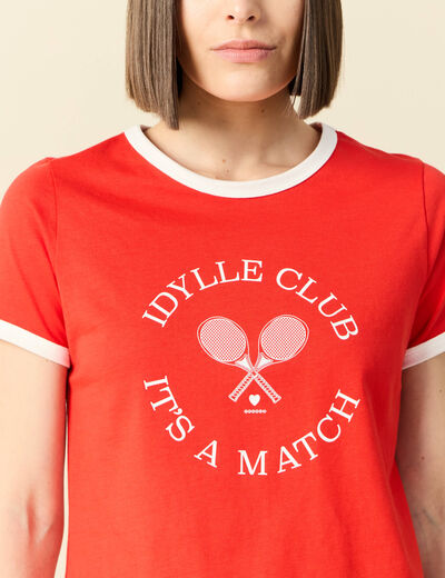 T-shirt manches courtes rouge femme
