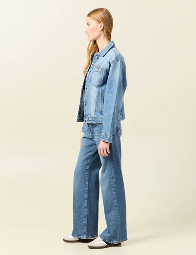 Veste oversize en jean denim used femme