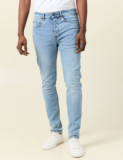 Jeans skinny tapered denim bleach homme