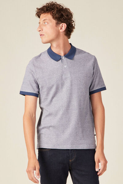 Polo éco-responsable bleu marine homme
