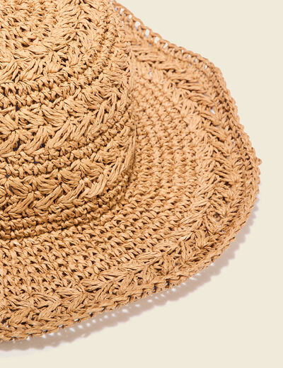 Chapeau tressée sable femme