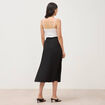 Jupe longue &eacute;vas&eacute;e pliss&eacute;e noir femme