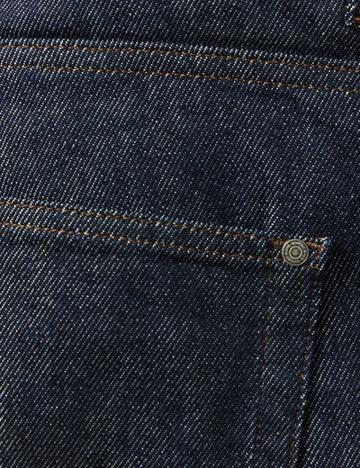 Jeans straight longueur 32 en coton denim brut rinse homme