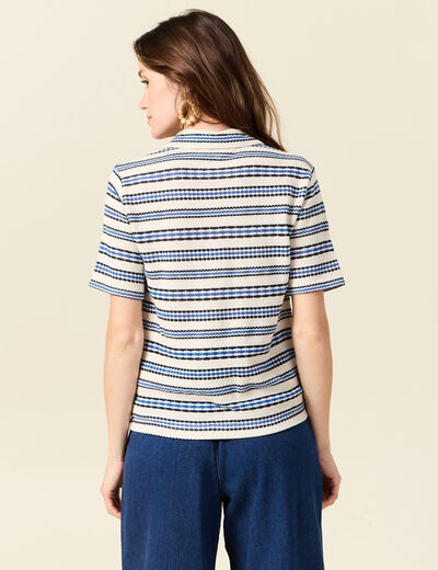 Polo manches courtes ecru femme