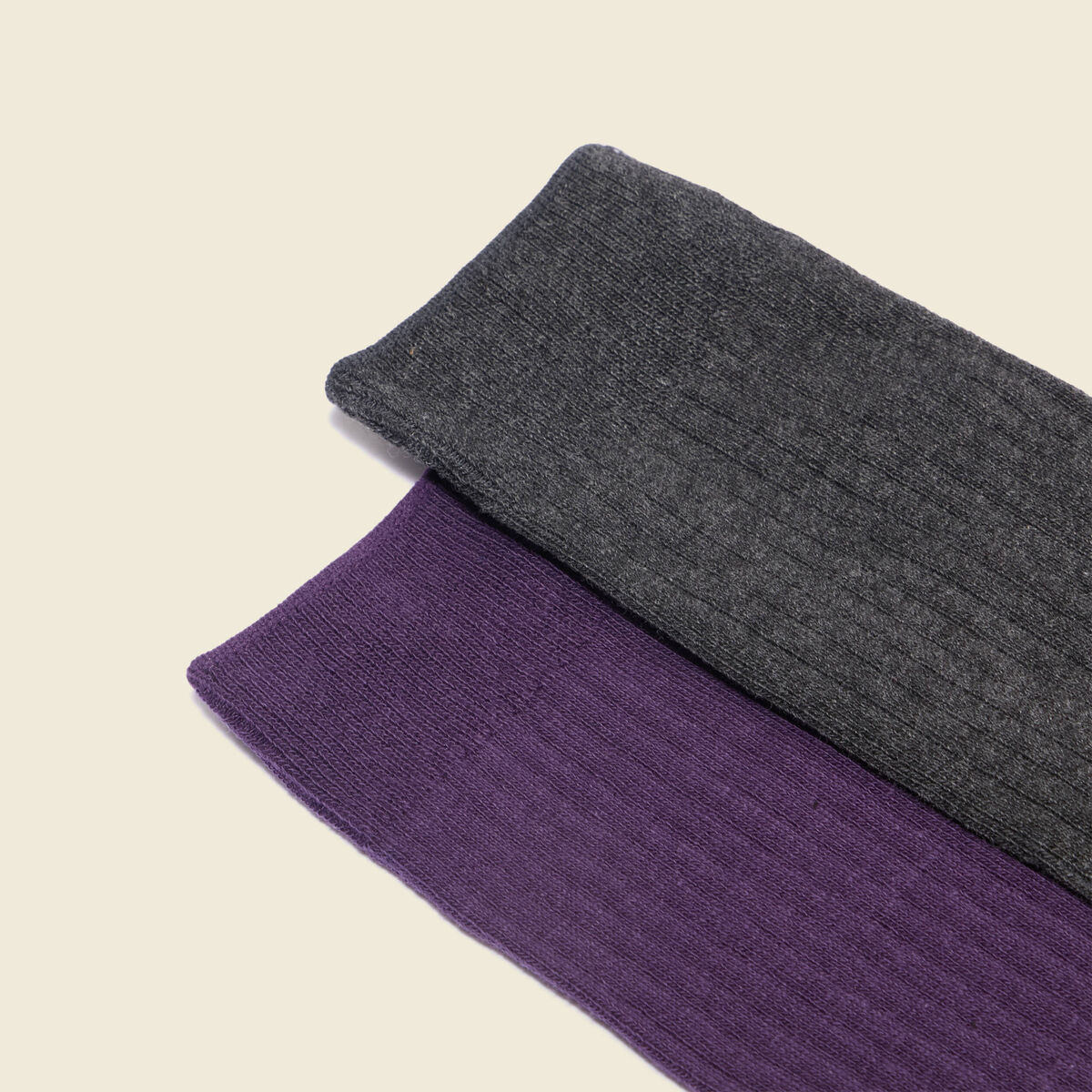 Lot de 2 paires de chaussettes violet fonc&eacute; homme