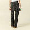 Jeans large taille haute denim snow gris femme