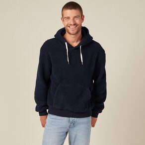 sweat a capuche sherpa bleu marine homme Sweat à capuche sherpa bleu marine homme