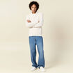 Pull manches longues col ch&acirc;le ecru homme