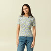 T-shirt manches courtes bleu femme