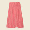 Jupe longue portefeuille rouge femme