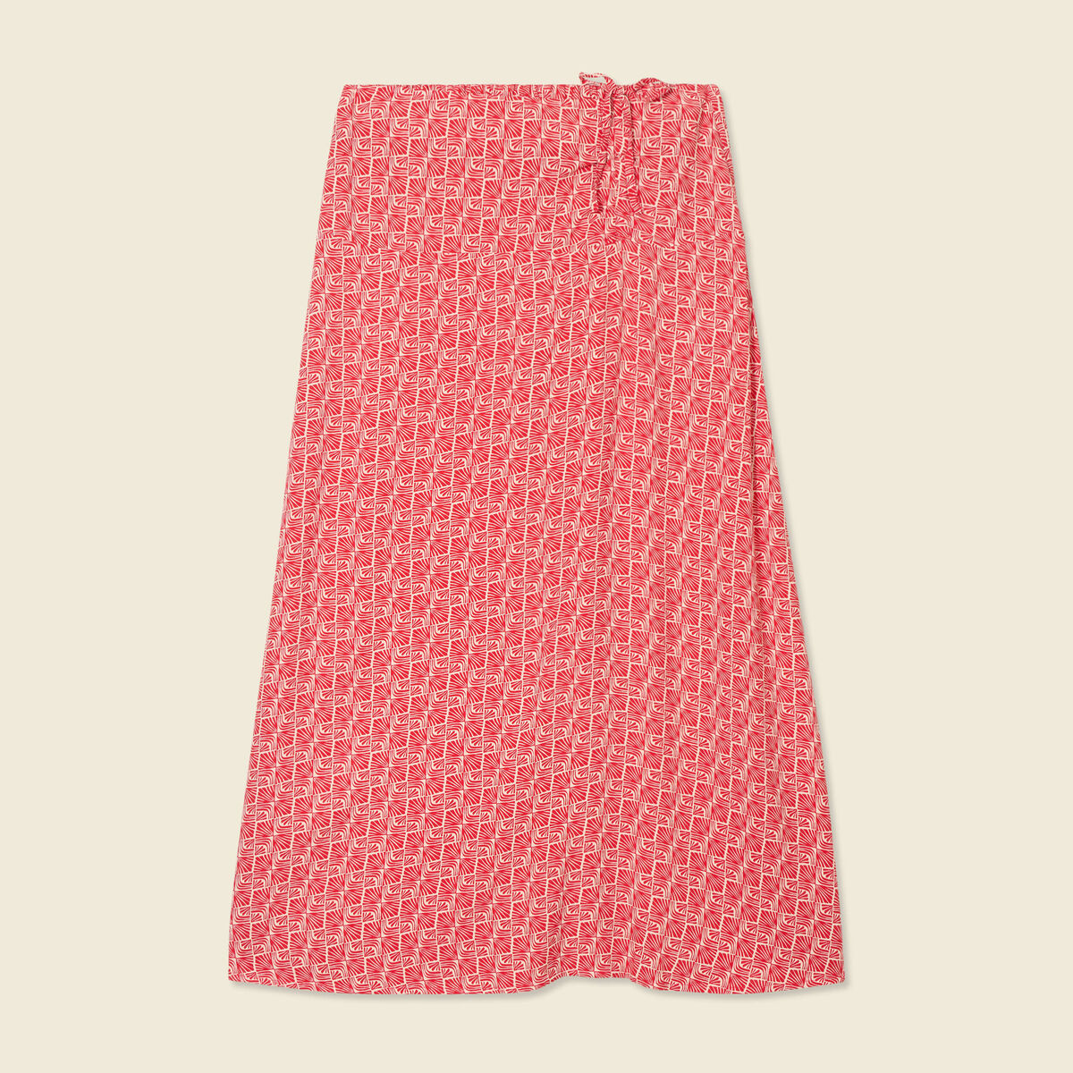 Jupe longue portefeuille rouge femme