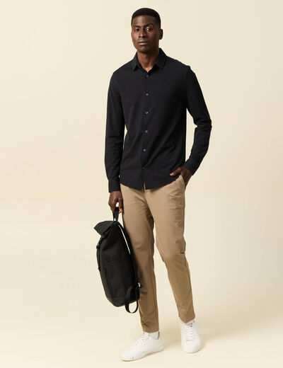 Chemise manches longues noir homme