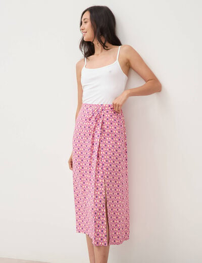 Jupe fluide multicolore femme